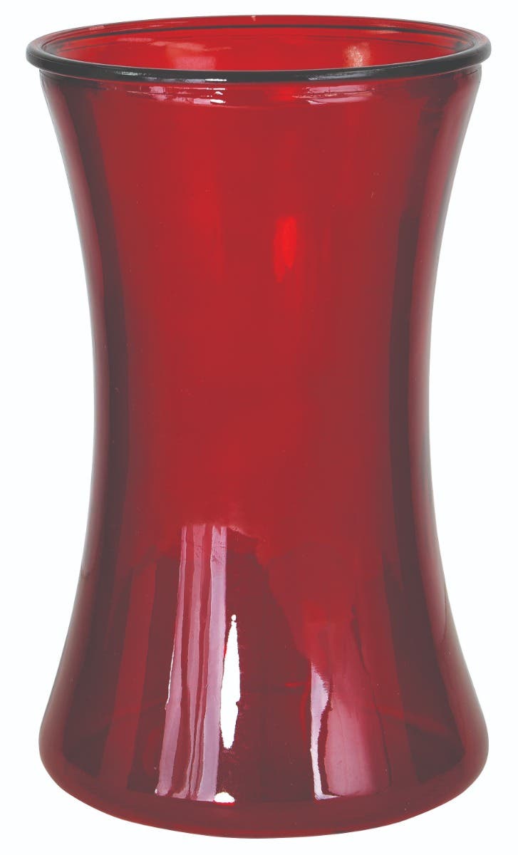 8 Red Glass Gathering Vase