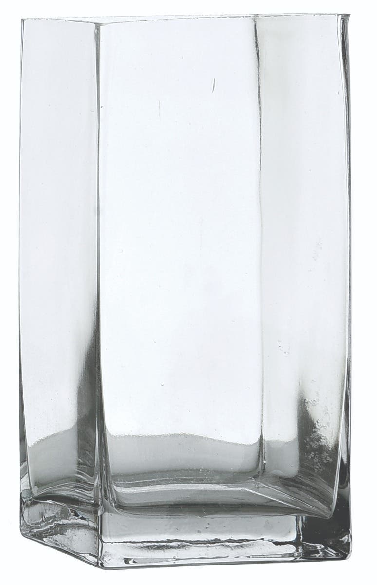 3 x 4 x 8 Rectangular Clear Glass Vase