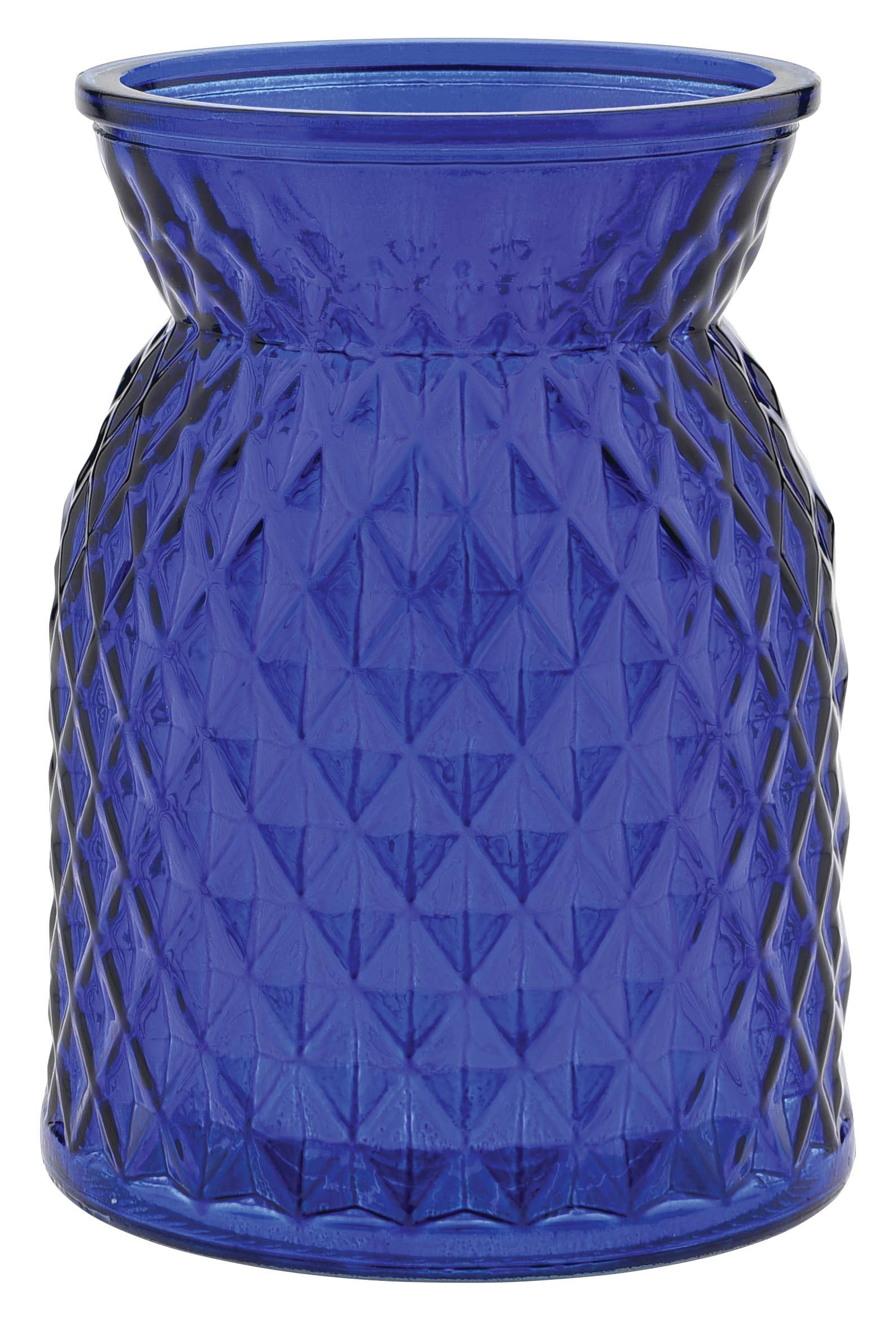 6.25 Embossed Cobalt Glass Vase