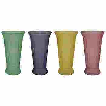 10 Assorted Round Blossom Ribbed Vase