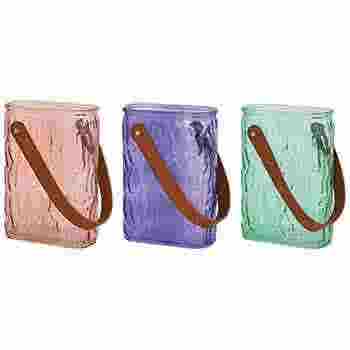 7.5 Rectangle Vase W/Leather Handle