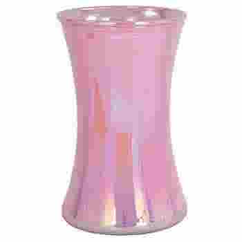 8 Iridescent Pink Gathering Glass Vase