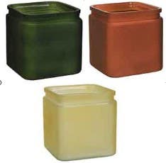4.25 3 Assorted Frosted Glass Cube