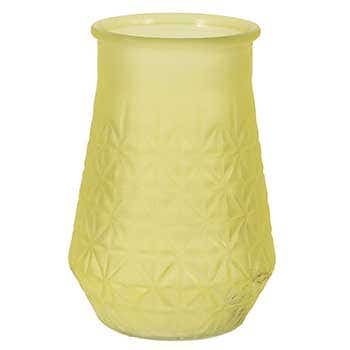 6.5 Frosted Yellow Kara Glass Vase
