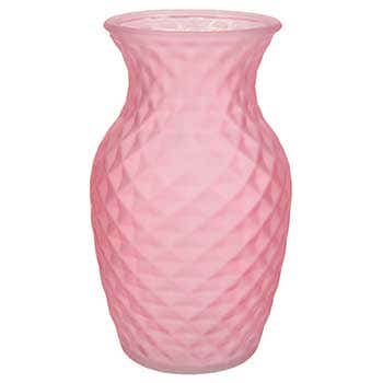 7.5 Strawberry Pink Demi Glass Vase