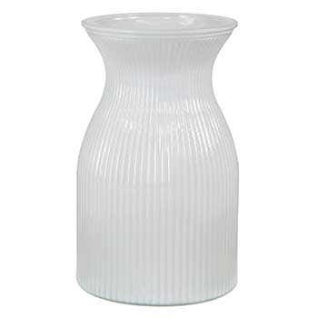 7.5 White Pained Nora Glass Vase