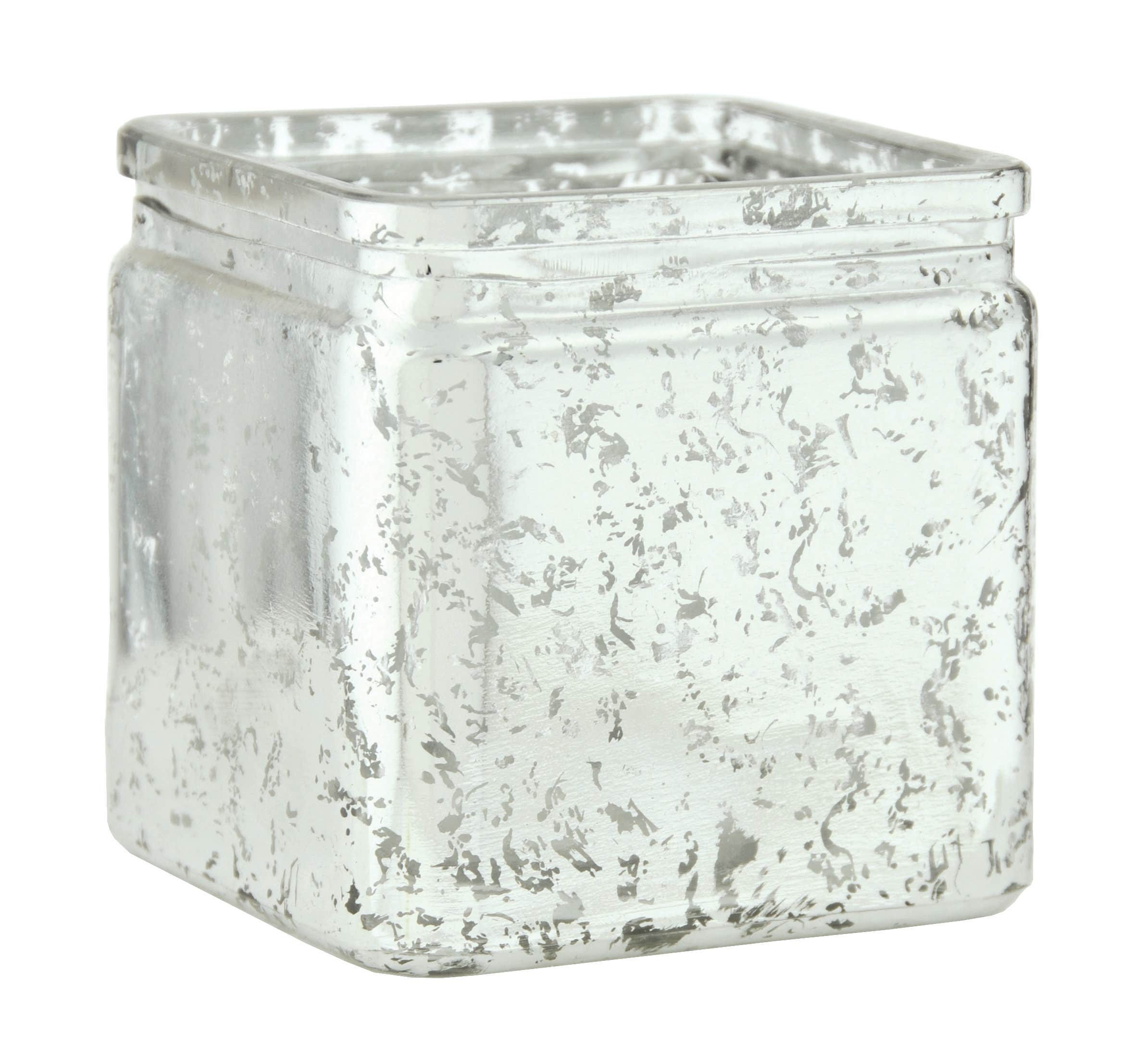 4.75 Square Silver Mercury Glass Cube