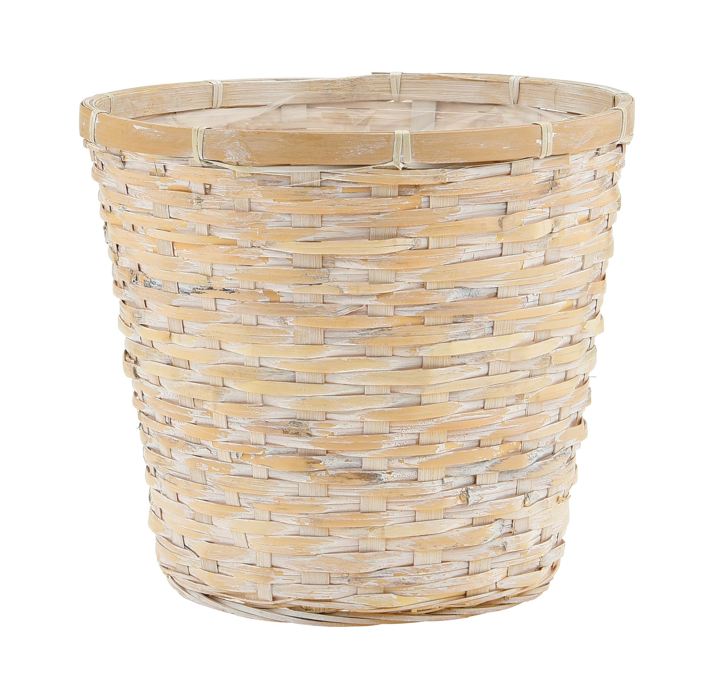 8 White Wash Rattan Pot Cover