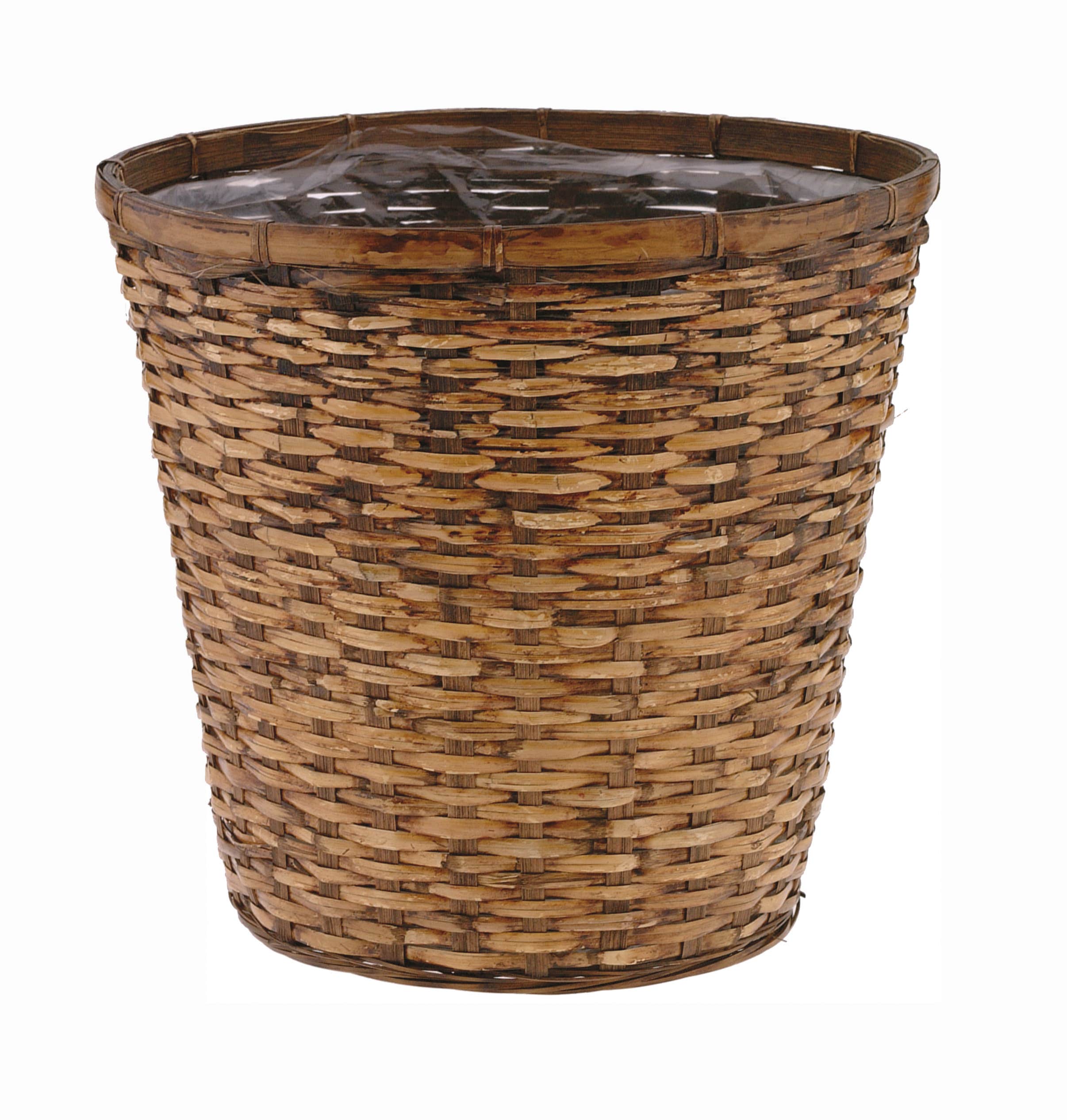 14 Brown Stained Rattan Pot Cover