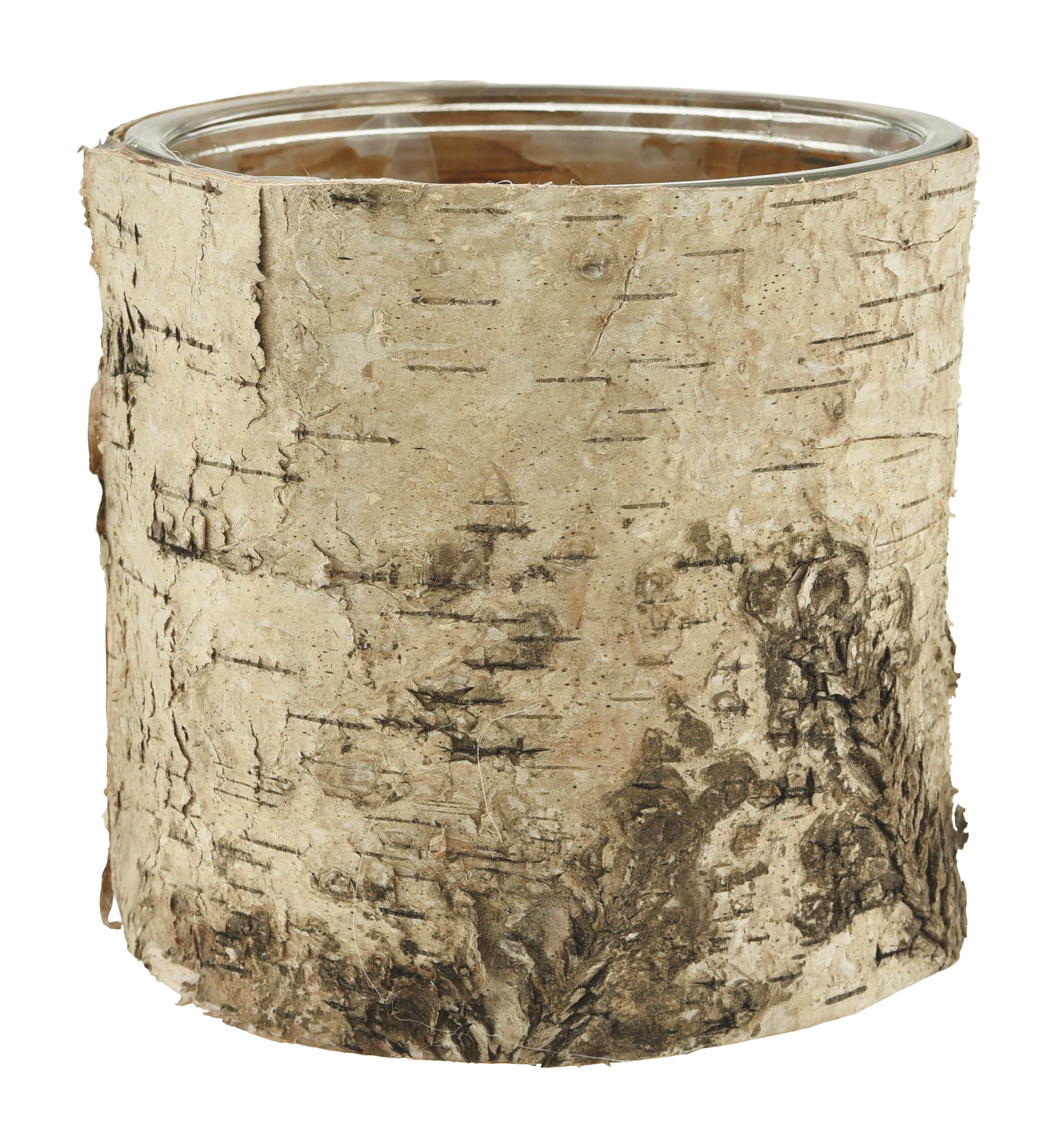 5.75 Birch Wrapped Glass Cylinder