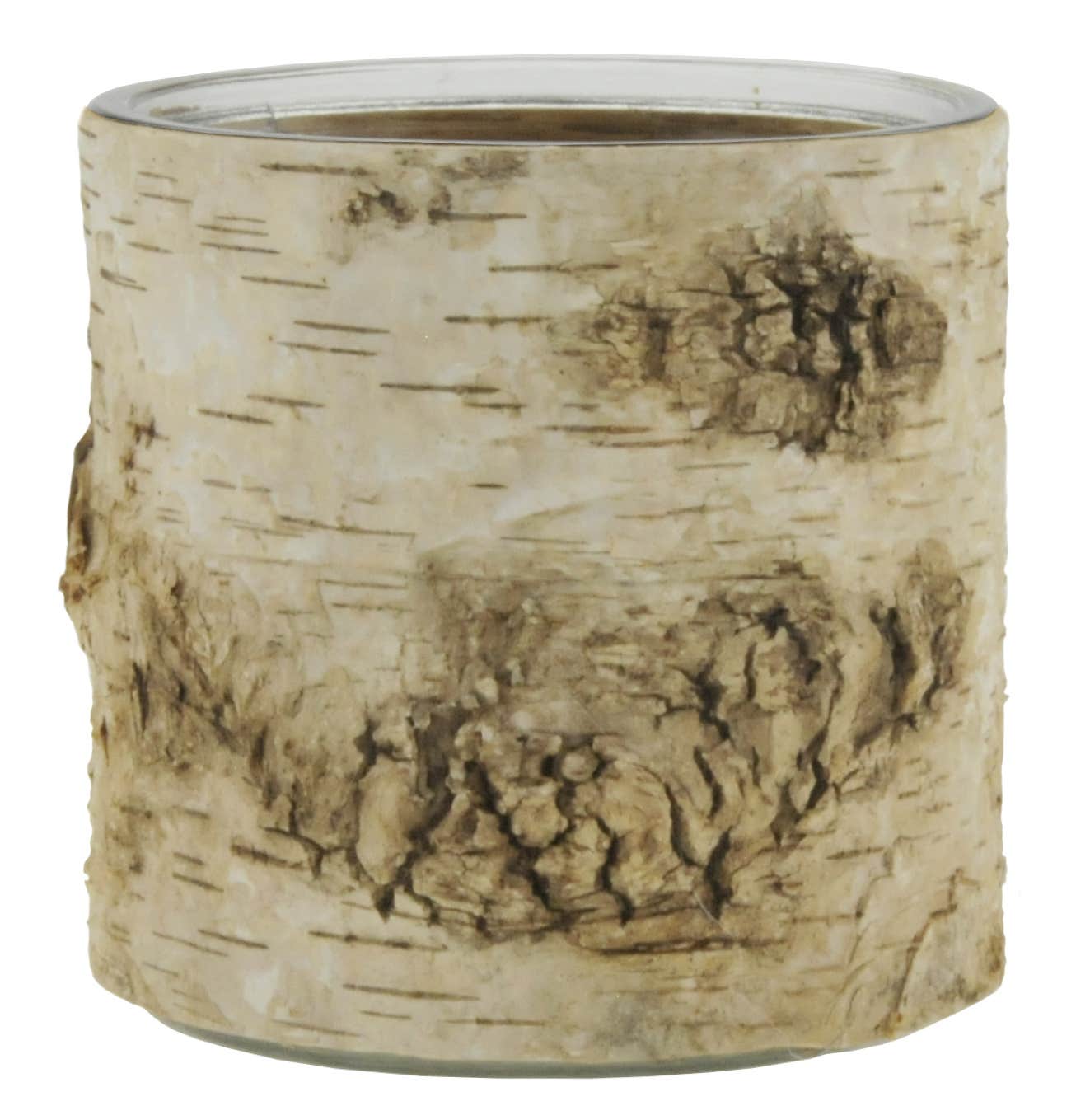 4.75 Birch Wrapped Glass Cylinder