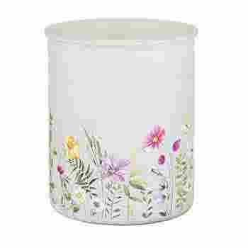 6 Frosted Cylinder with Floral Decal