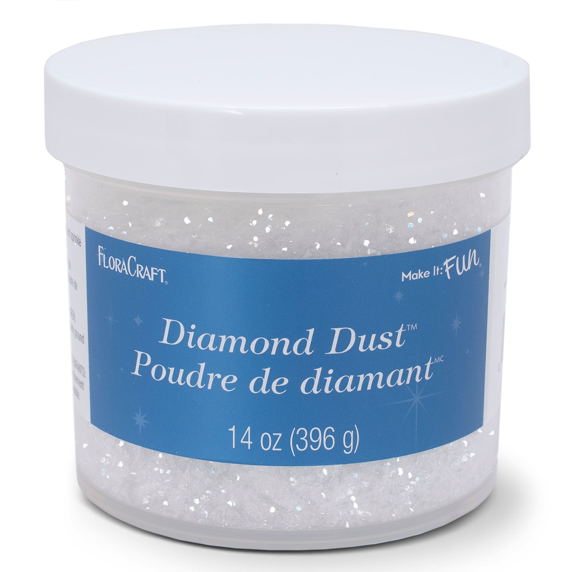 14 oz Clear Glitter Diamond Dust Glass