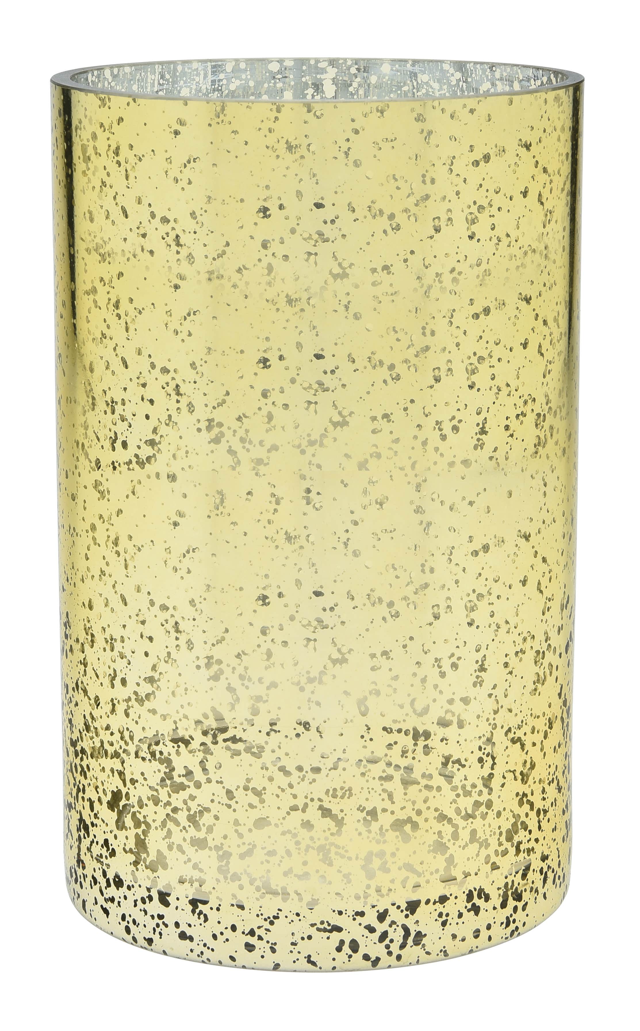 8 Gold Mercury Glass Cylinder