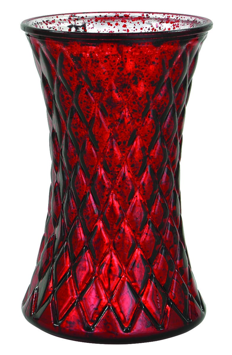 8 Red Mercury Emb Gathering Vase