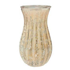 8.75 Gold Glass Ribbed Jenna Vase