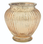 8.75 Gold Glass Ribbed Jenna Vase