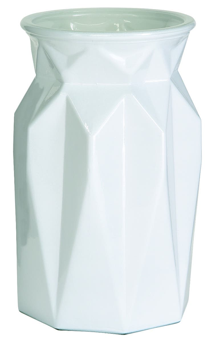 7 Round White Painted Sophia Vase