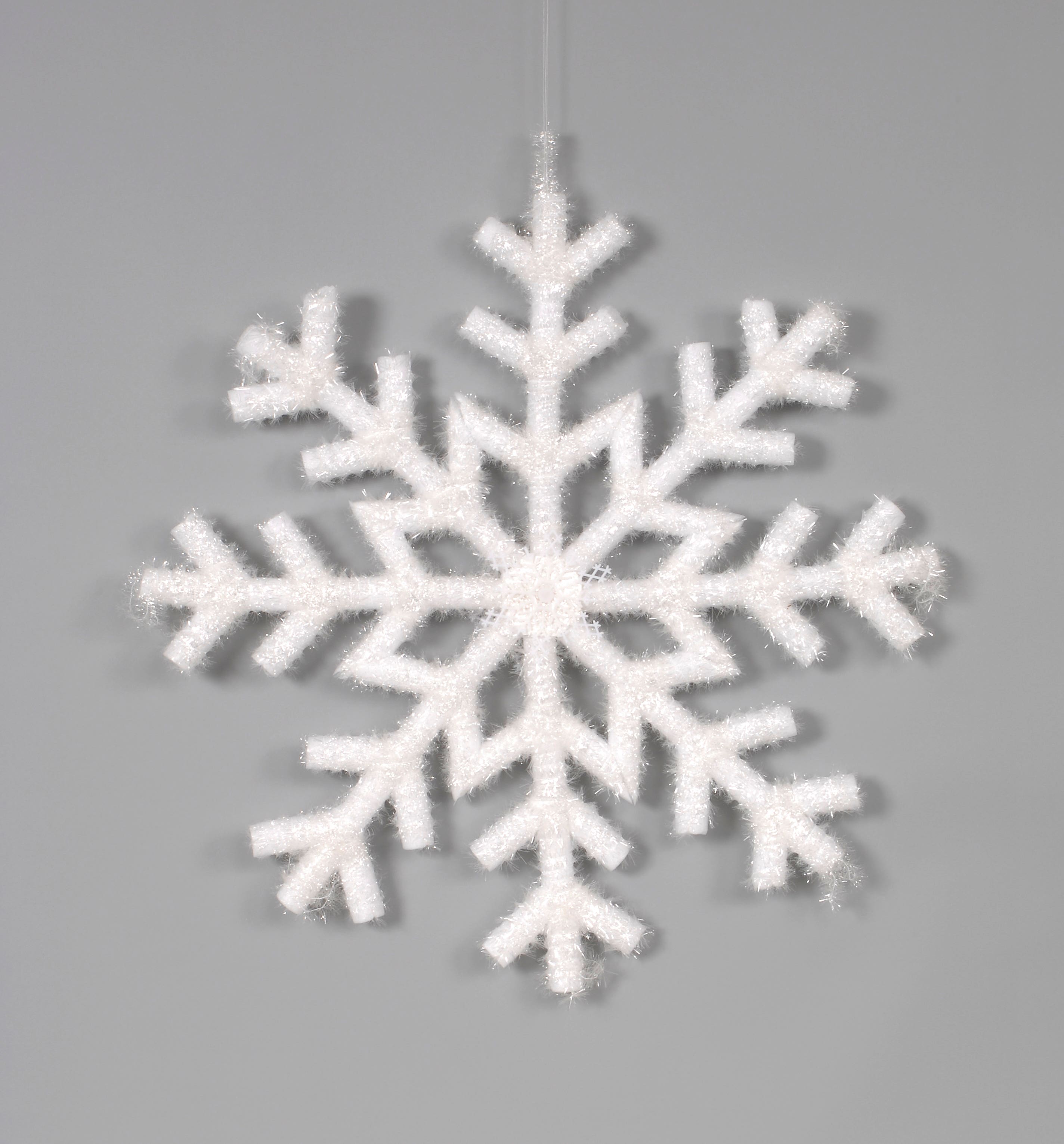 36 White Flat Snowflake Ornament