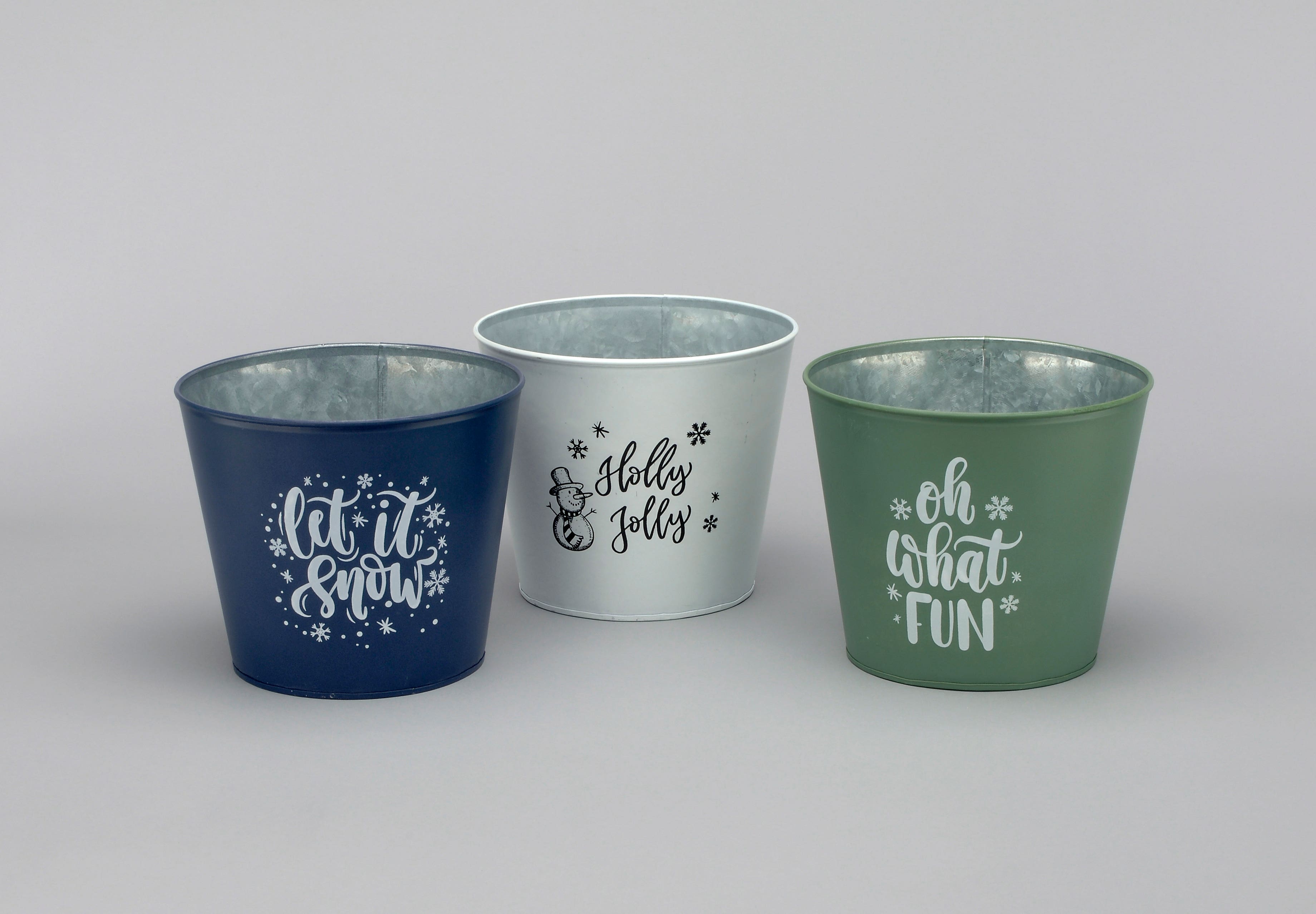7.25x6.18 Assorted Winter Pots Set of 3