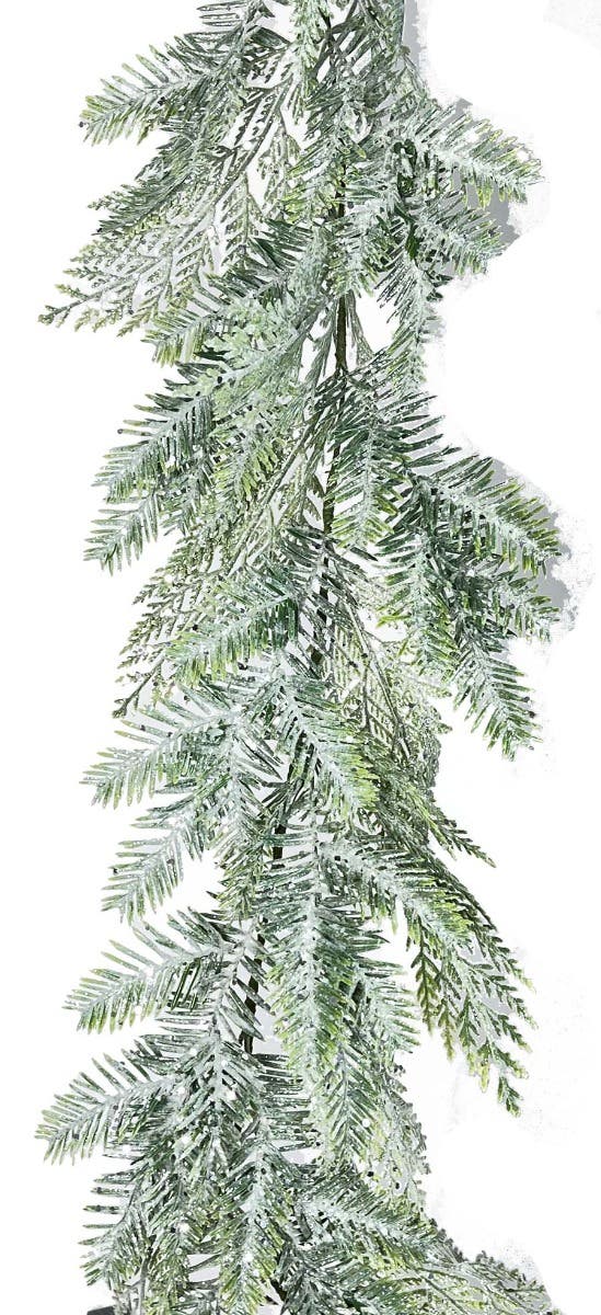 6' Hemlock Glitter Garland