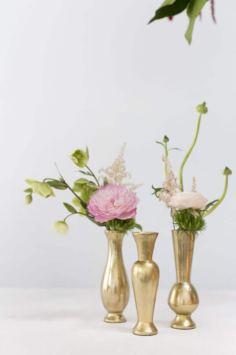 2 x 6 Henna Gold Bud Vases, 12-Case