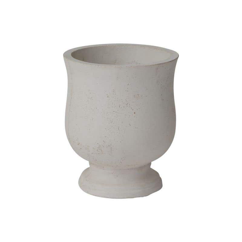 12.5 x 14.75 White Hilltop Urn