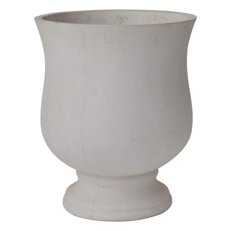 23.5 x 28.25 White Hilltop Urn