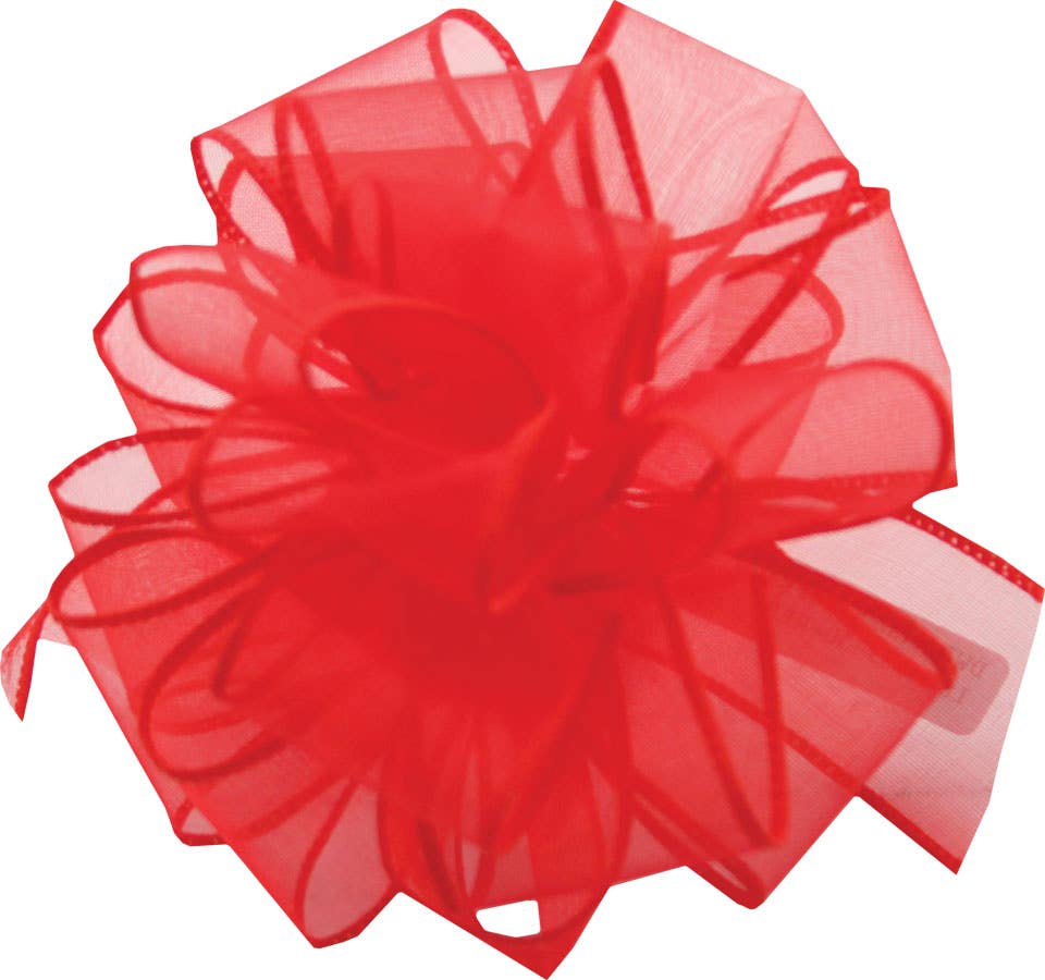 #9 Red Sheer Wired Ribbon, 50-Yards