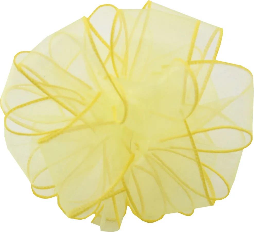 #9 Yellow Sheer Wired Ribbon, 50-Yards