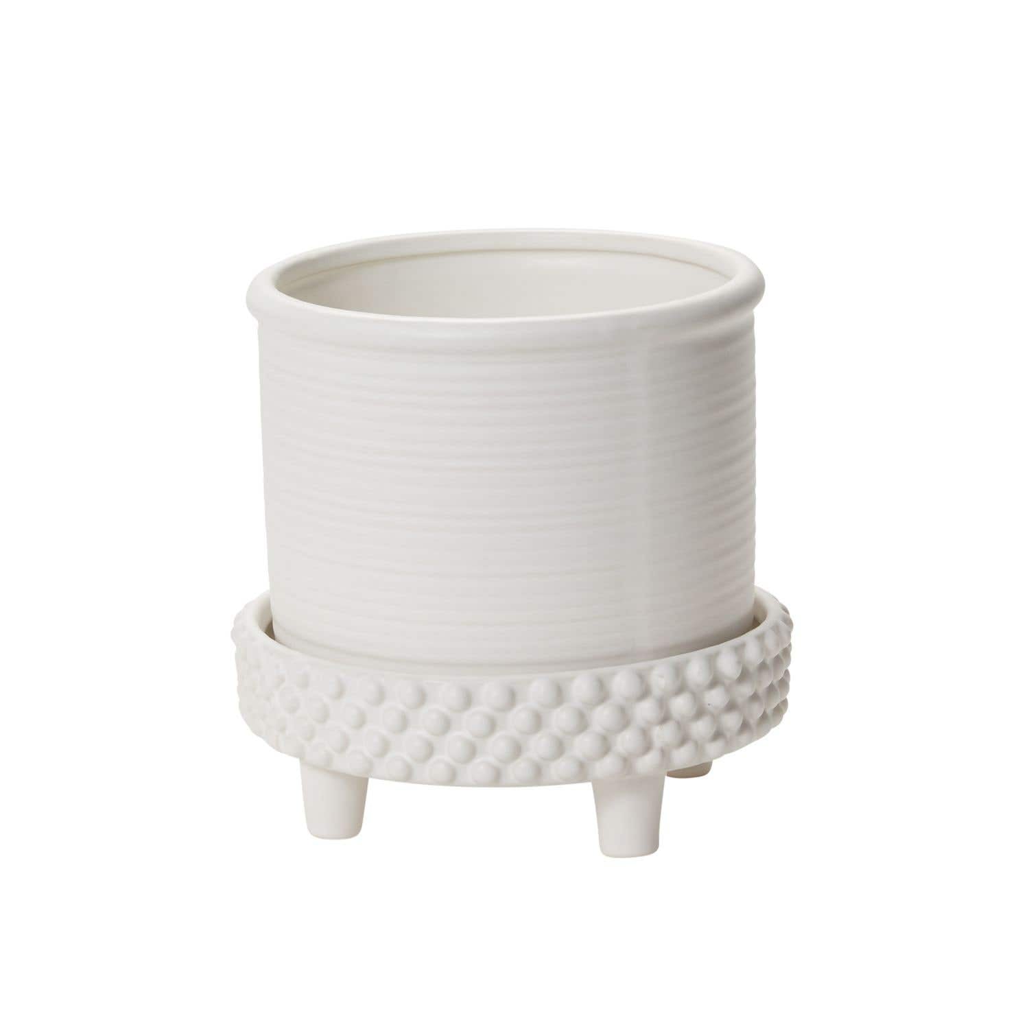 8 x 7.75 White Jane Footed Pot, 4-Case