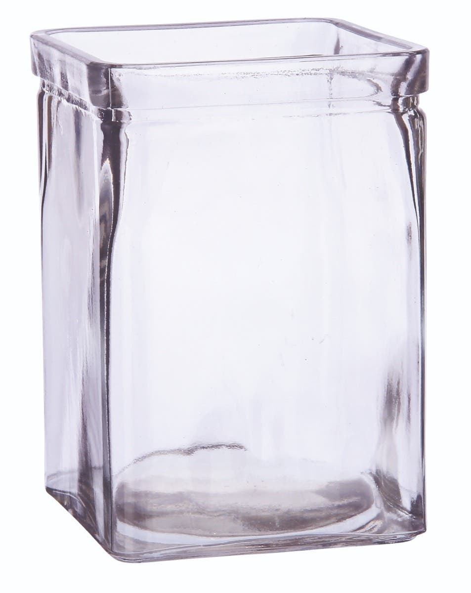 4 x 6 Square Clear Glass Candleholder