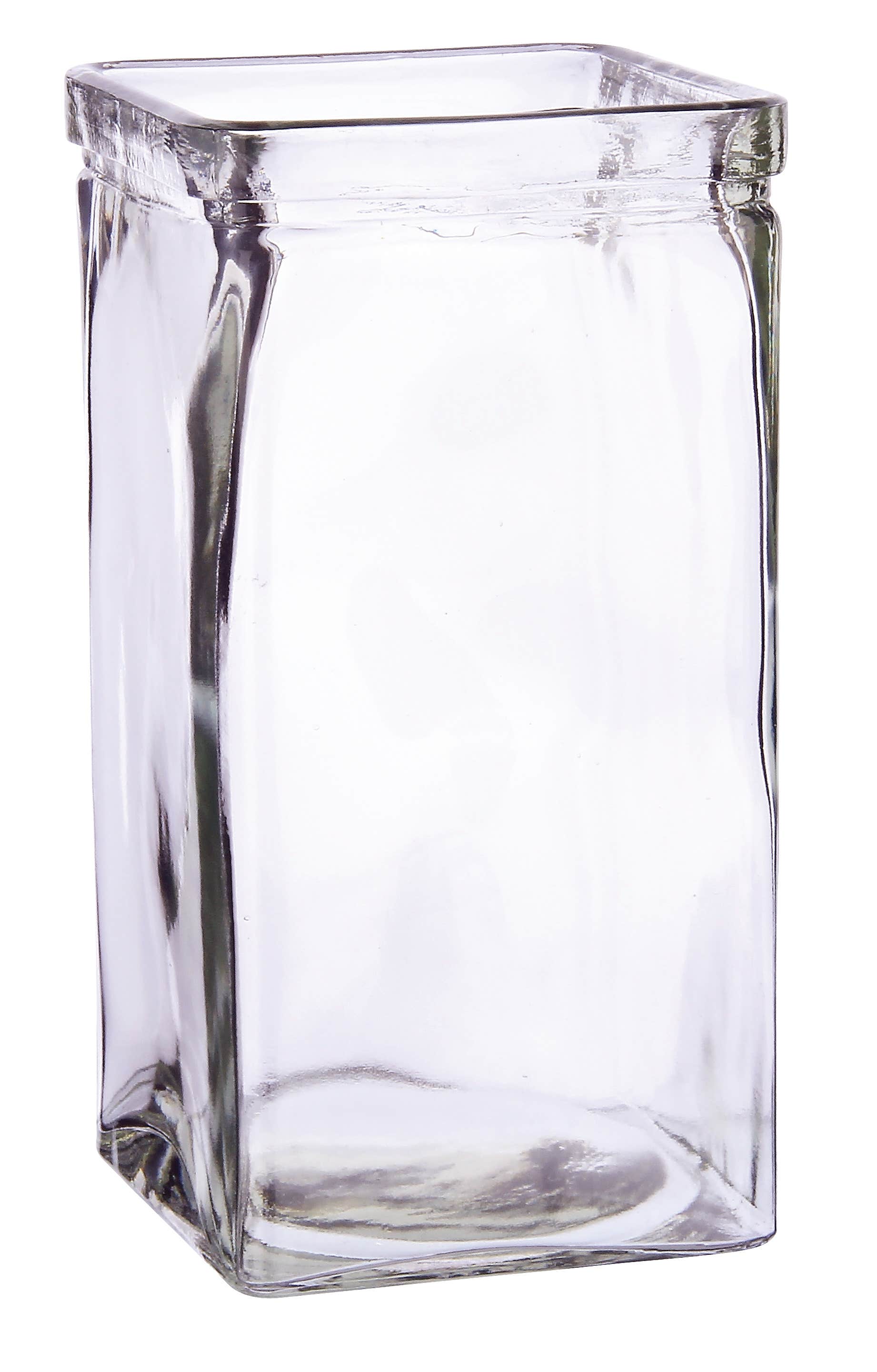 4 x 8 Square Glass Candleholder Vase