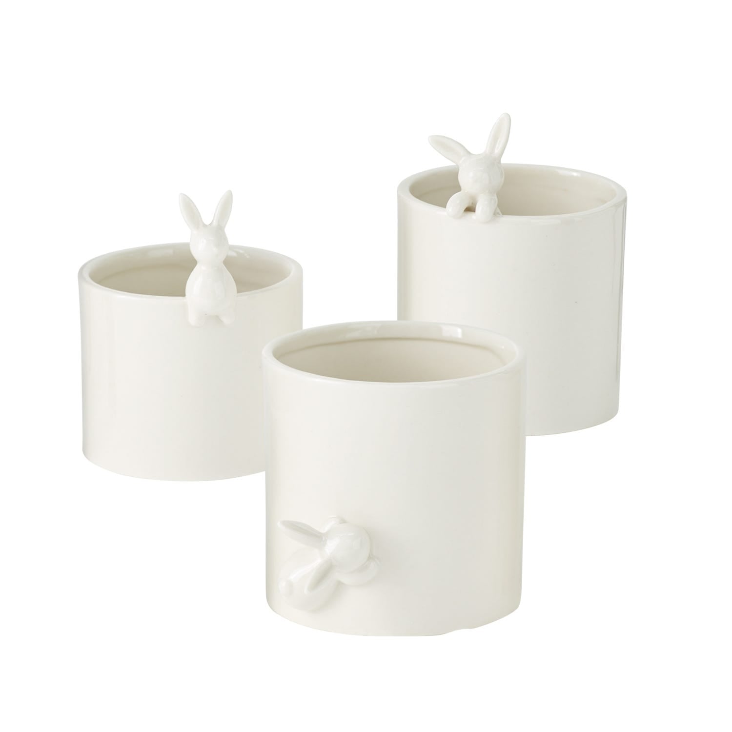 4.5 x 3.5 Peeking Bunny Ceramic Pots, 9