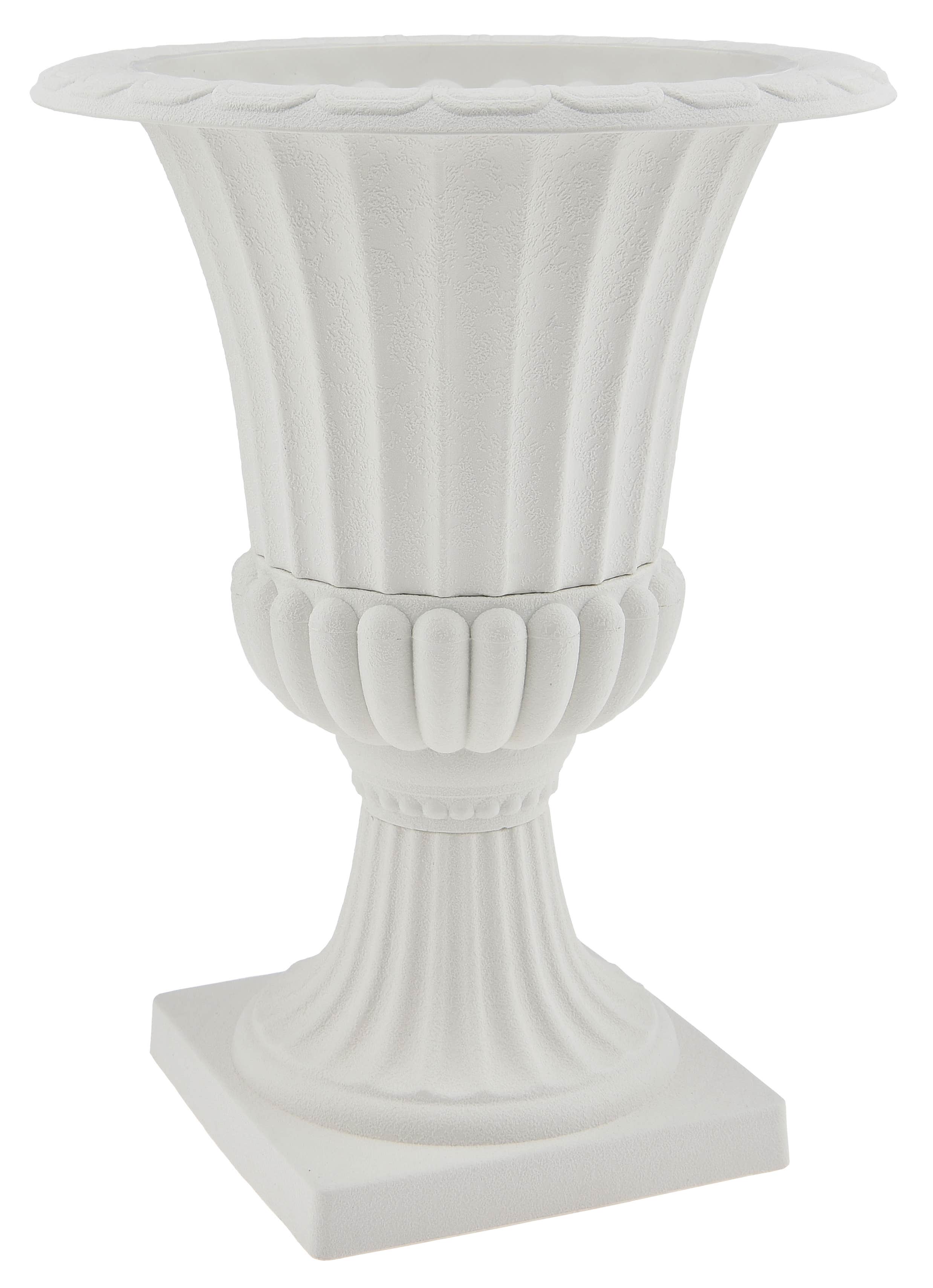 21.25 Round White Plastic Urn