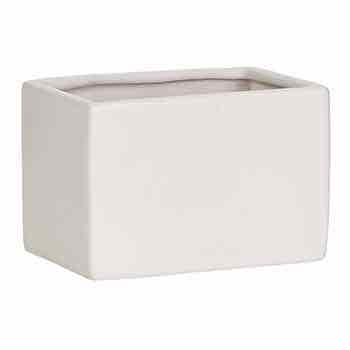 4 Matte White Rectagle Pot
