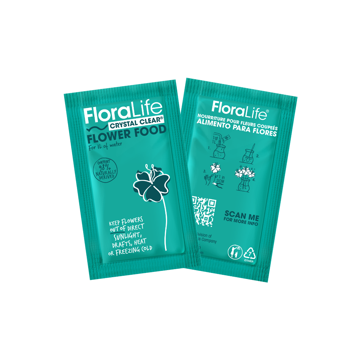 Clear Crystal Flower Food 300, 100-Box