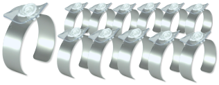 Riley Flower Cuff Silver Matte, 12-Pack