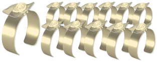 Riley Flower Cuff Gold Matte, 12-Pack