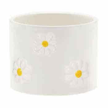 4.75 Round White with Daisy Cylinder