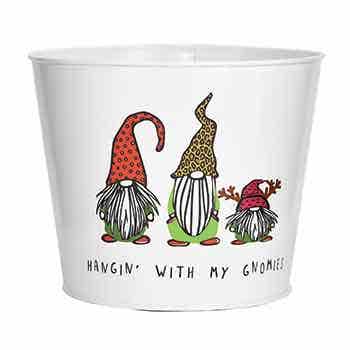 6.75 Xmas Gnomes Metal Pot