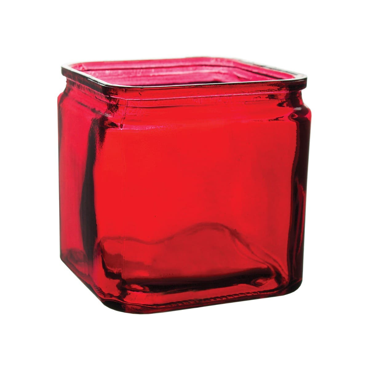 5 x 5 x 5 Ruby Square Vases, 12-Case