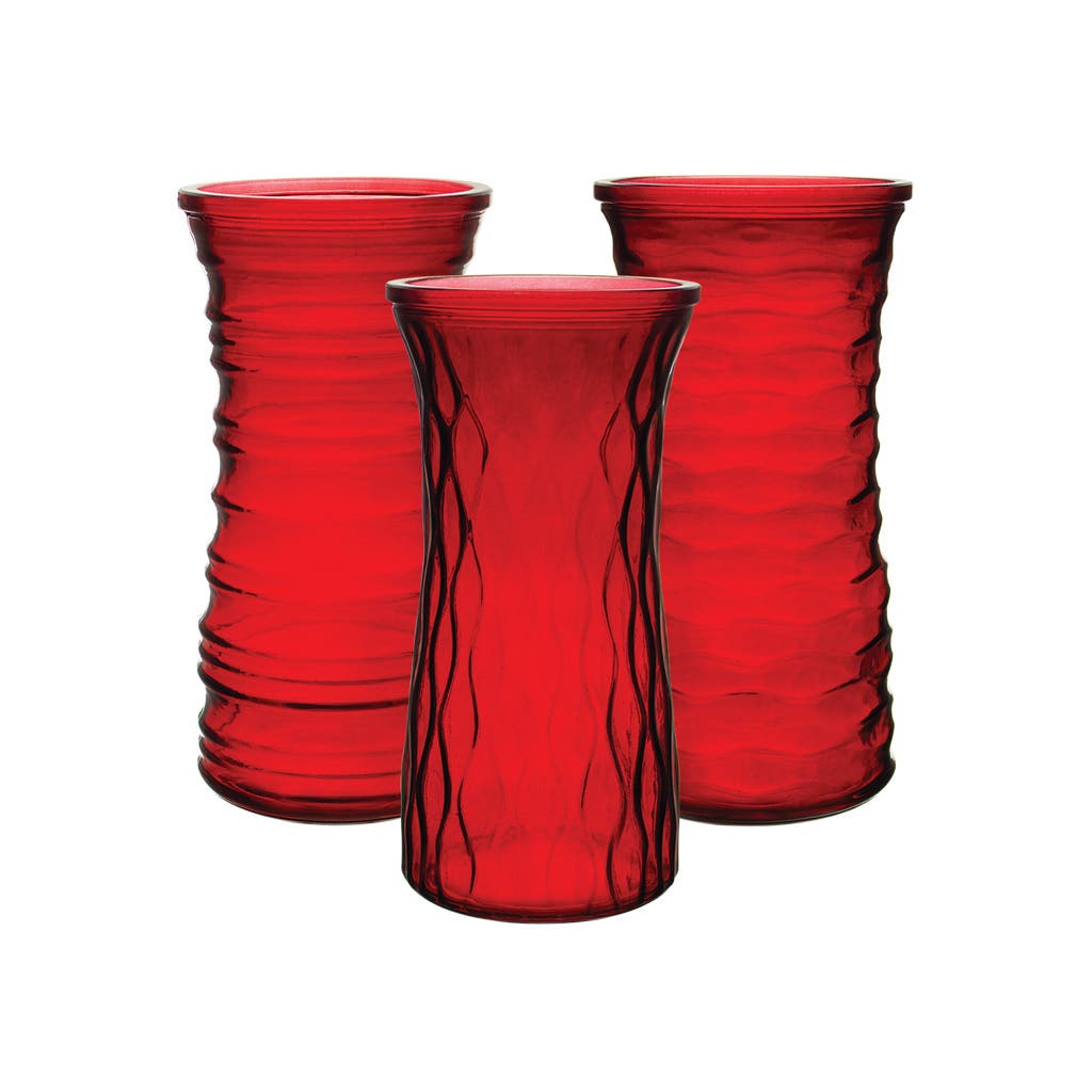 8.5 Ruby Red Glass Vase, 12-Case