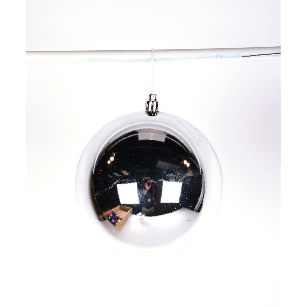80MM Shiny Silver Ball Ornaments, 6-Box