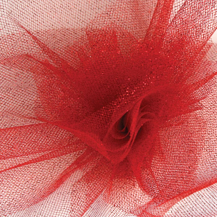 6 Red Tulle Ribbon, 25-Yards