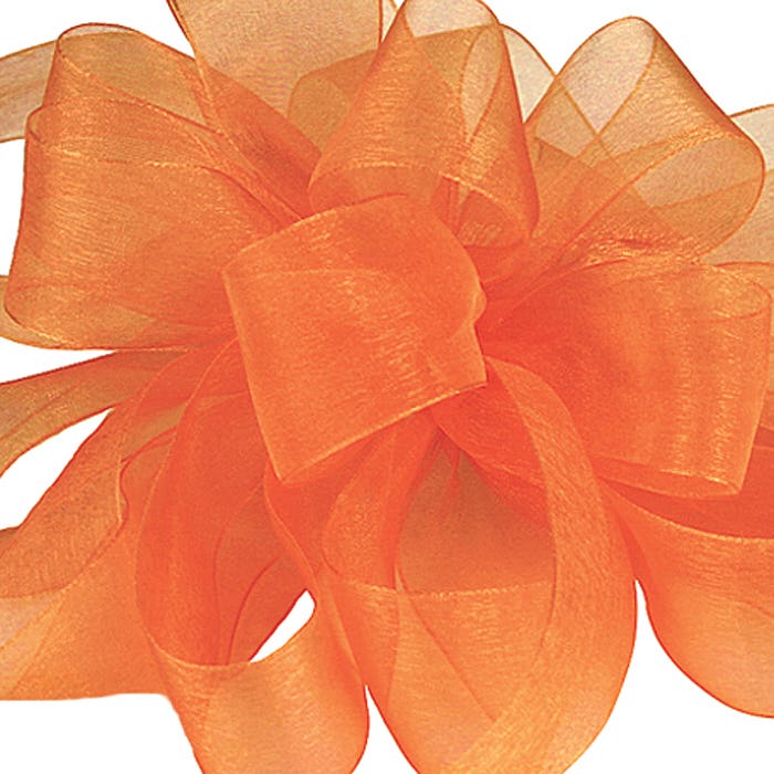 #9 Tropical Orange Sheer Ribbon, 100-Yds
