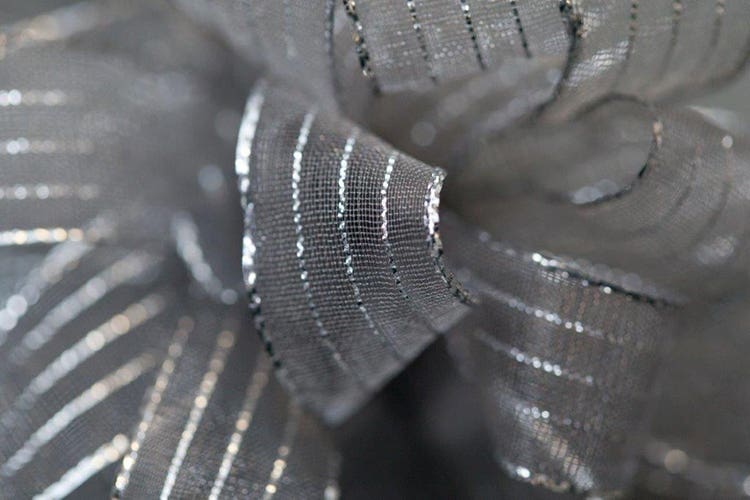#3 Silver Strip Chiffon Ribbon, 50-Yards