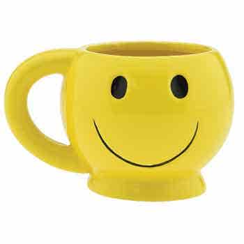 3.5 x 3 Yellow Smiley Face Ceramic Mug
