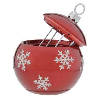 6.5 Red Snowflake Ceramic Pot With Lid
