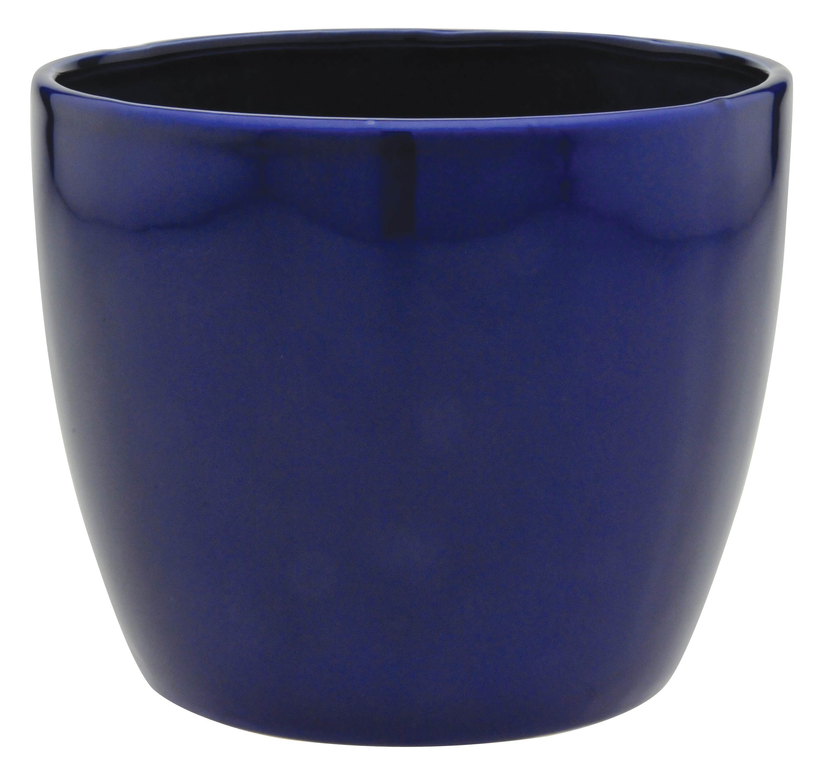 6.5 Round Cobalt Blue Ceramic Pot